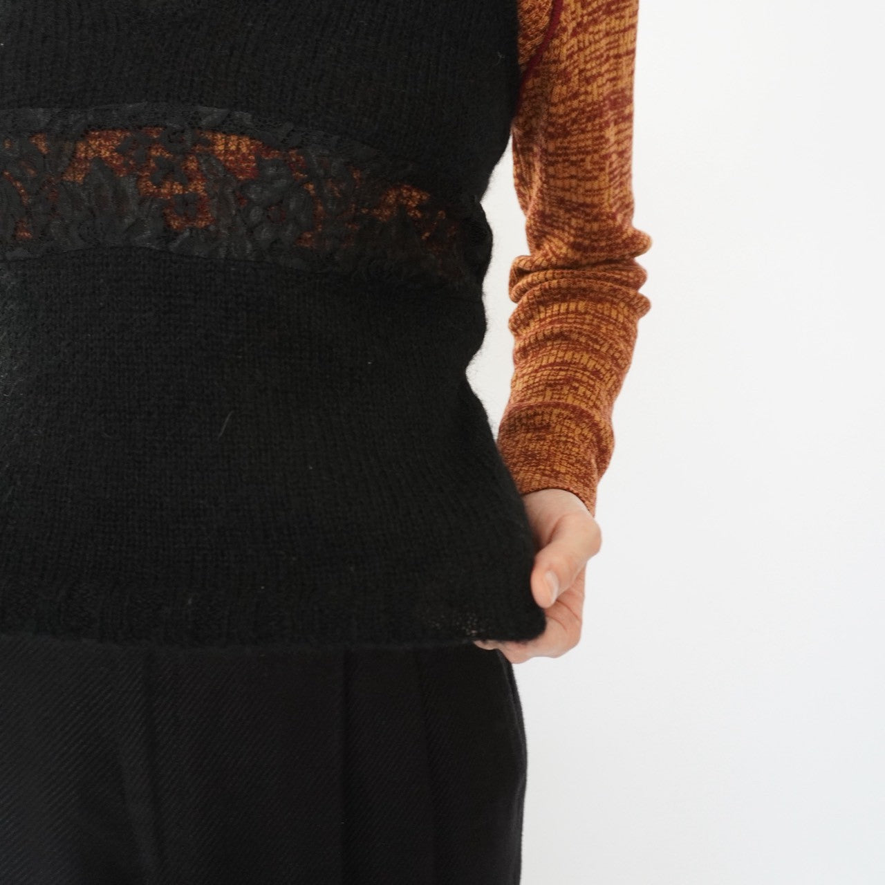 90s Lace Design Mohair Camisole Top