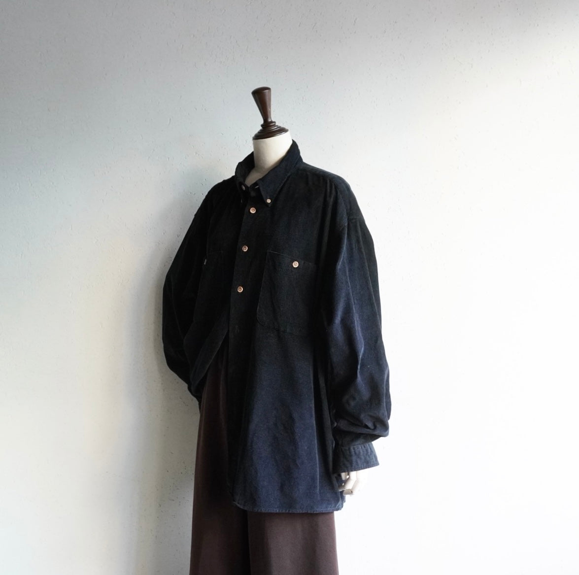 90s Black Corduroy Shirt
