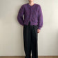80s Purple Knit Cardigan