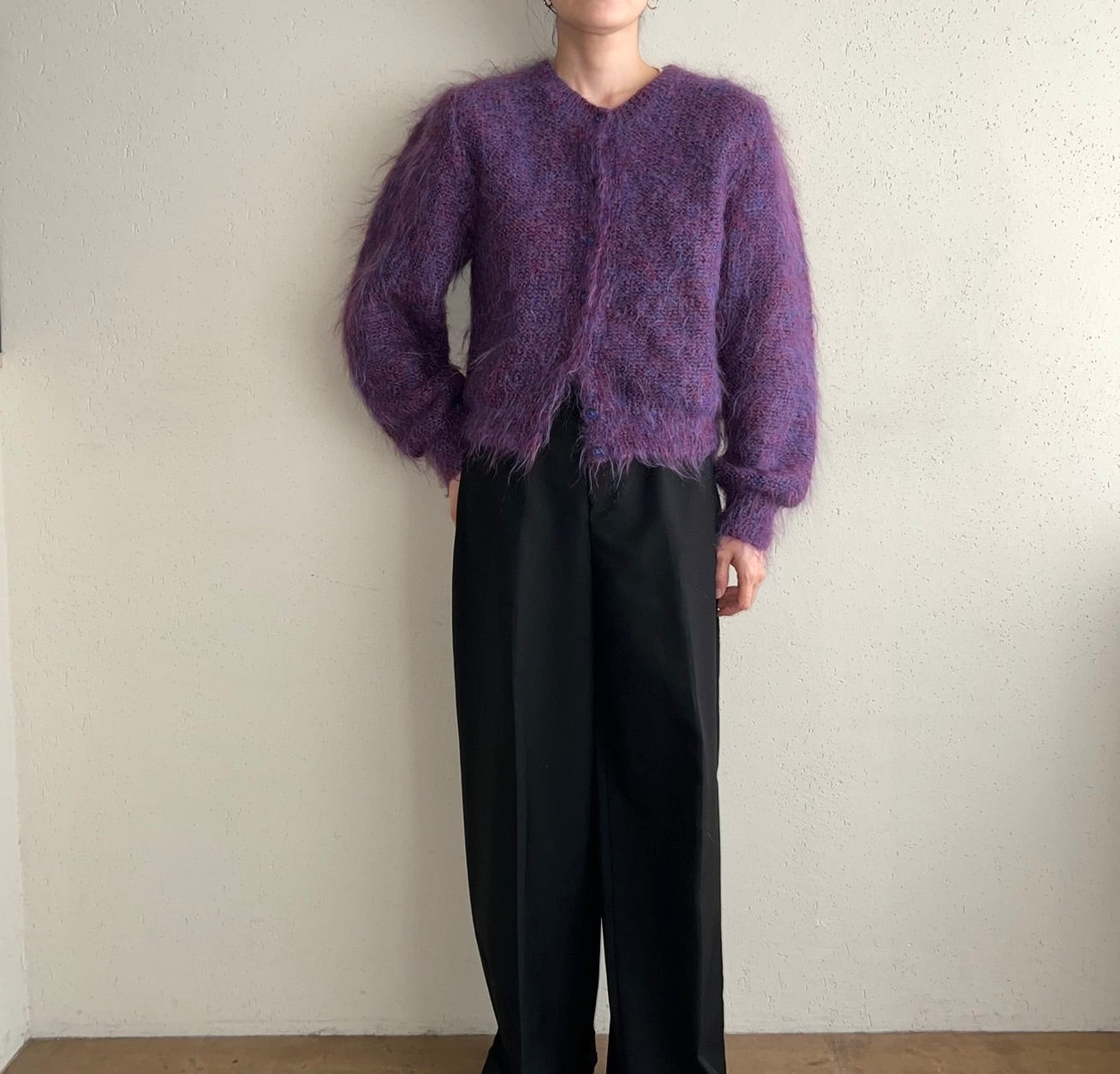 80s Purple Knit Cardigan