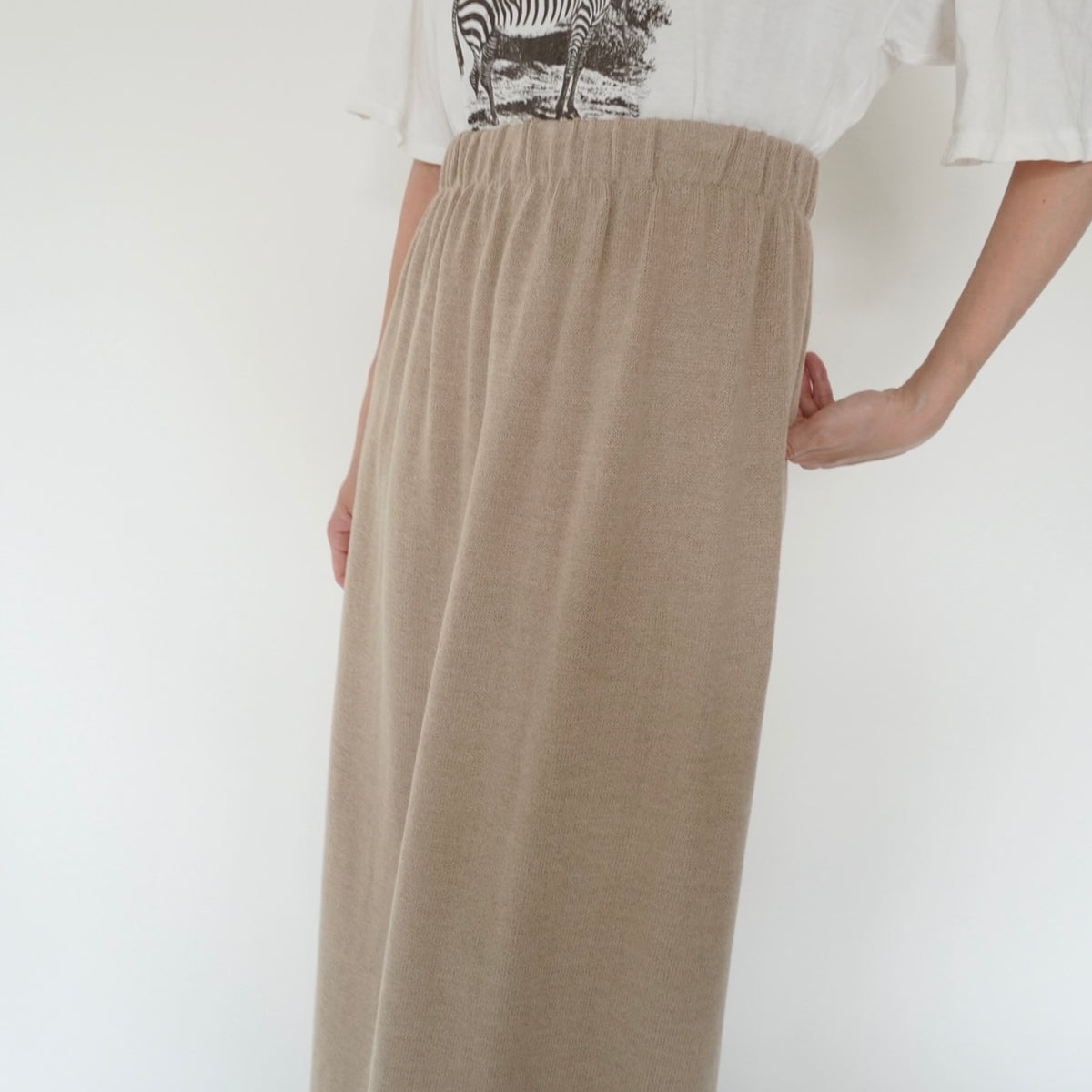90s Beige Knit Skirt