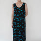 90s Rayon  Printed Sleeveless Dress