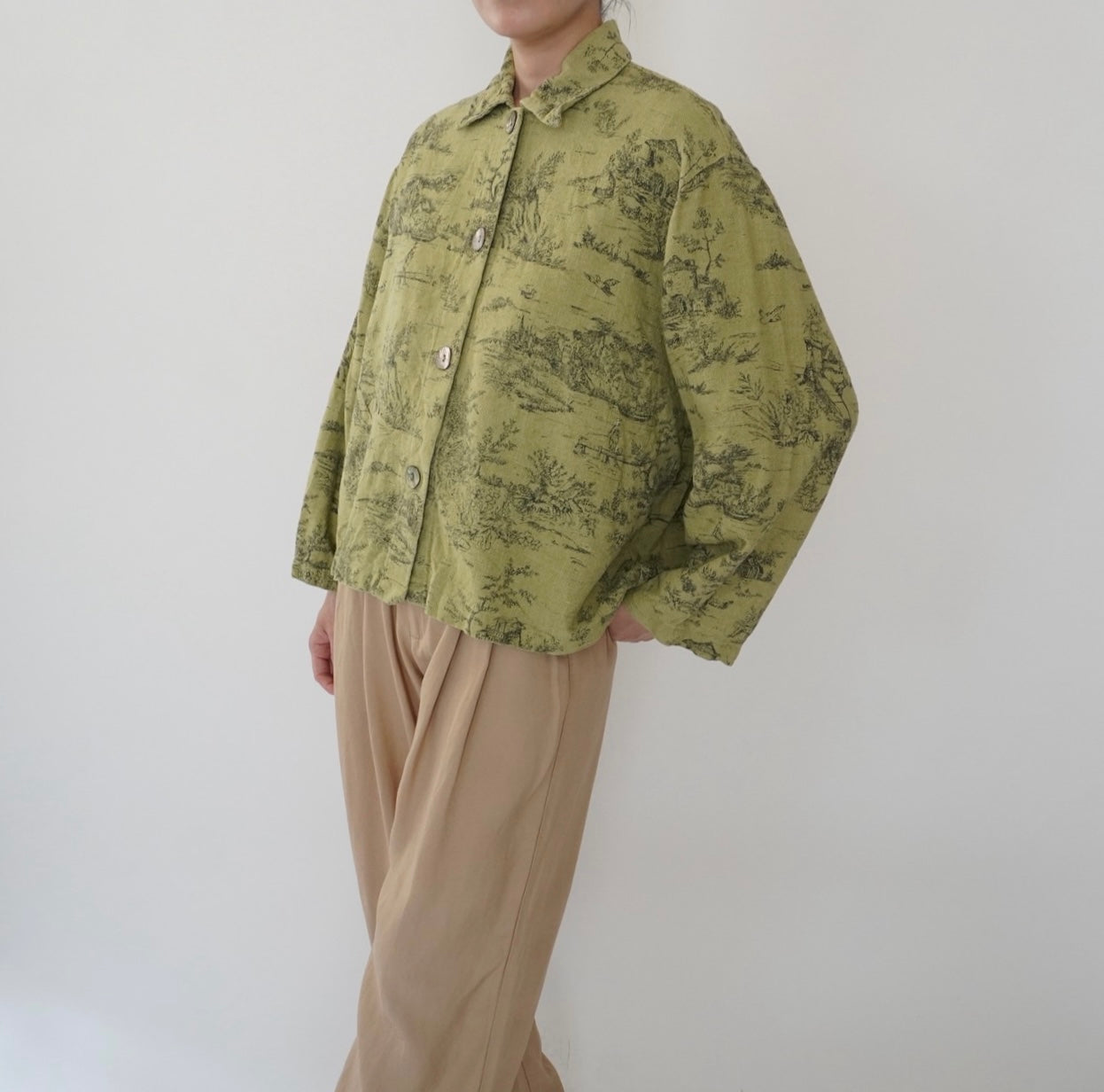 90s Pattern Shirt Jacket Made in USA