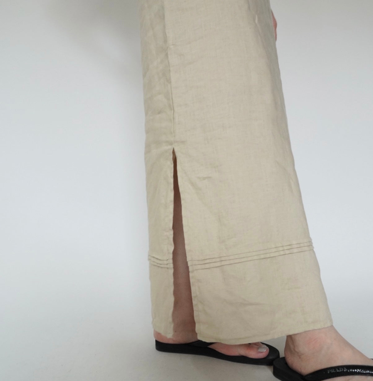 90s EURO Linen Maxi Skirt