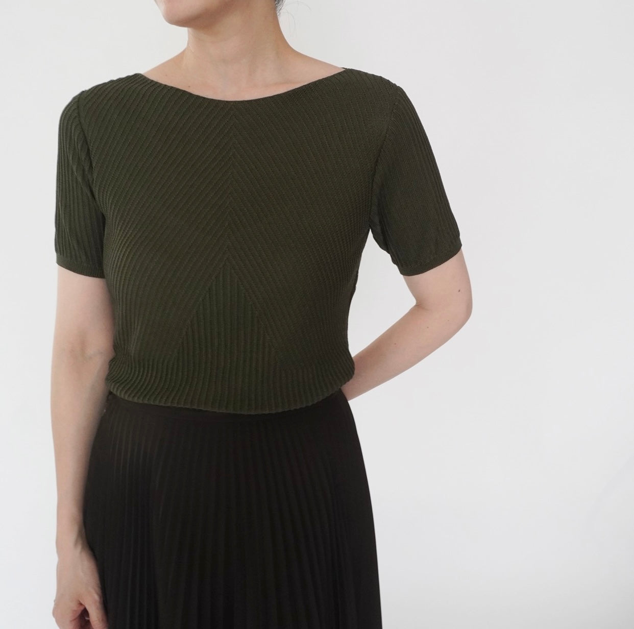 90s Silk Ribbed Top