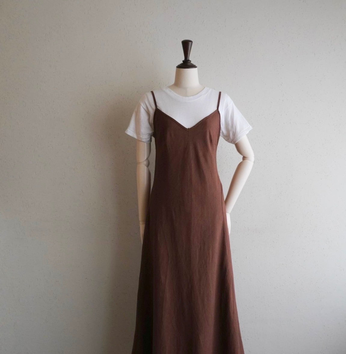 90s Brown Linen Dress Made in Italy