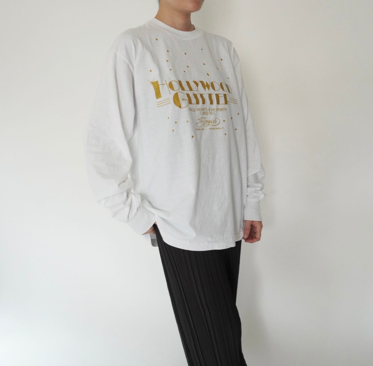 90s Printed Long Sleeves  T-shirt Made in USA