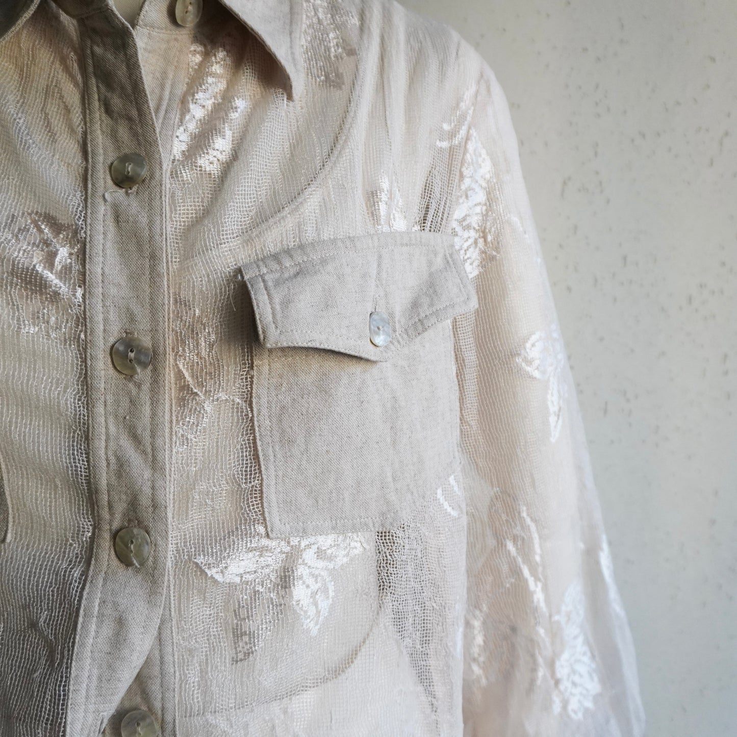 90s Lace Design Shirt Made in Canada