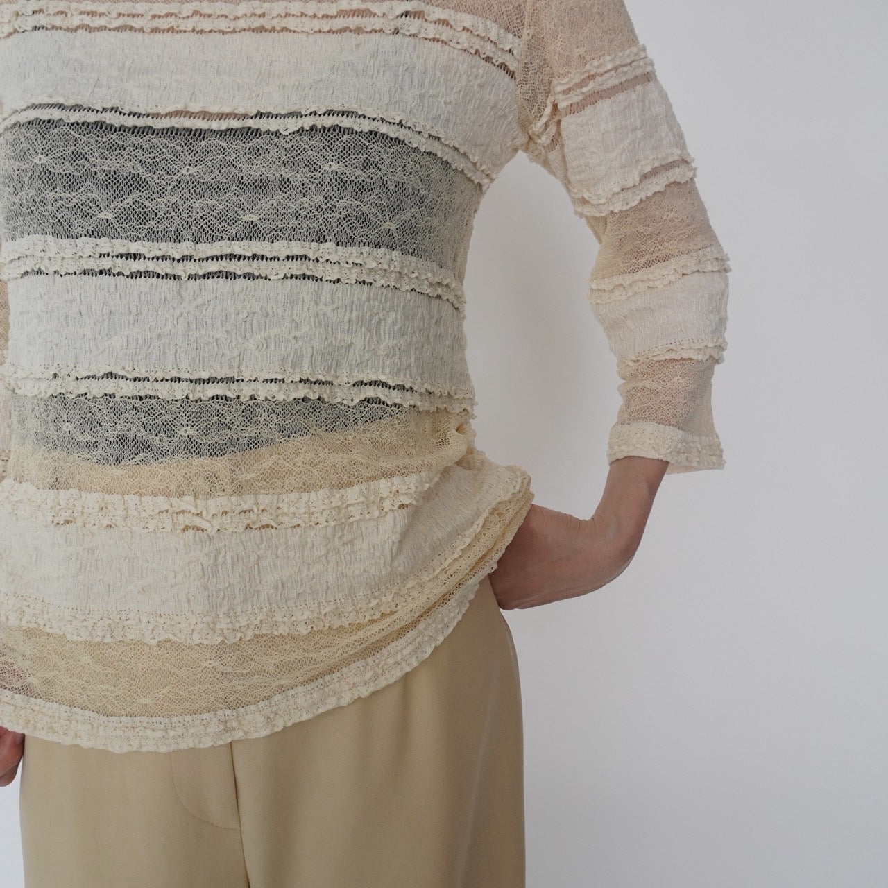 90s Sheer Lace Design Top