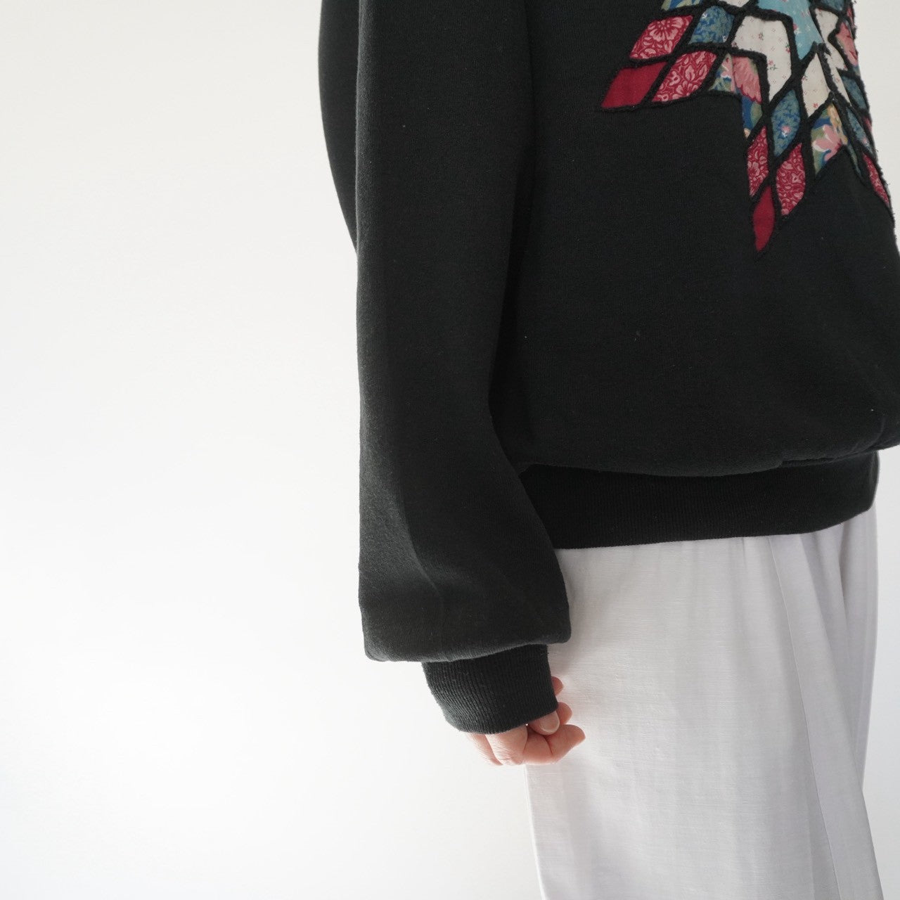 90s Patchwork Design Sweater Made in USA