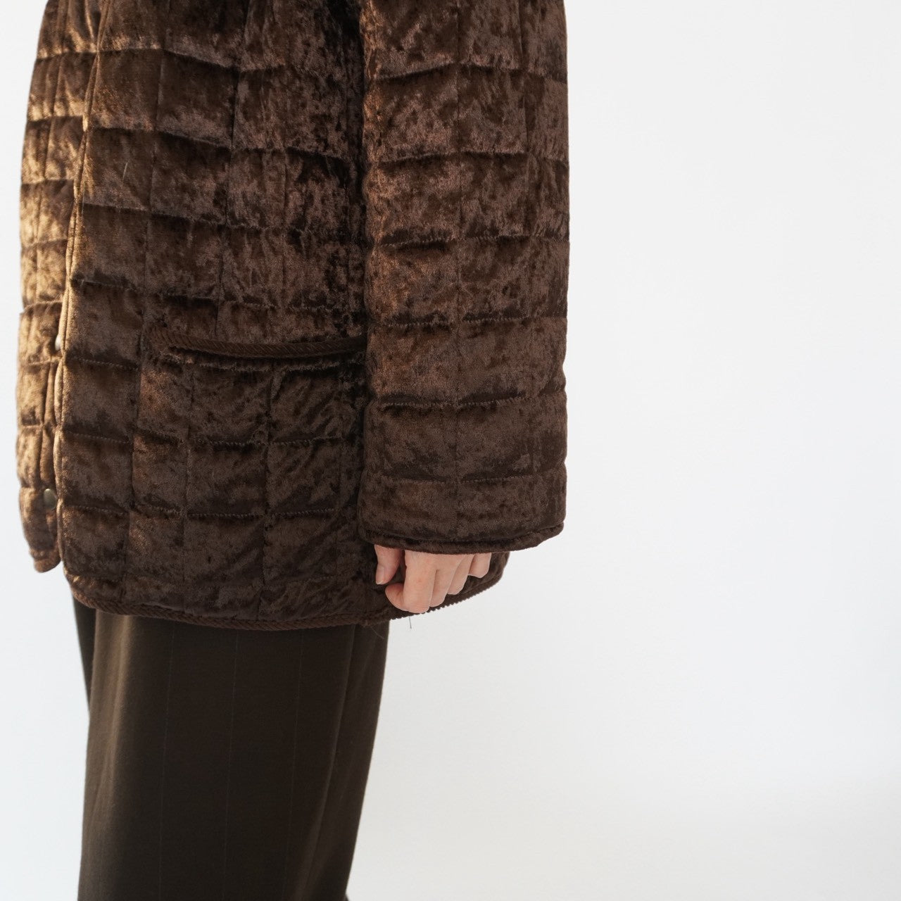 90s Velour Quilted Jacket Made in Italy