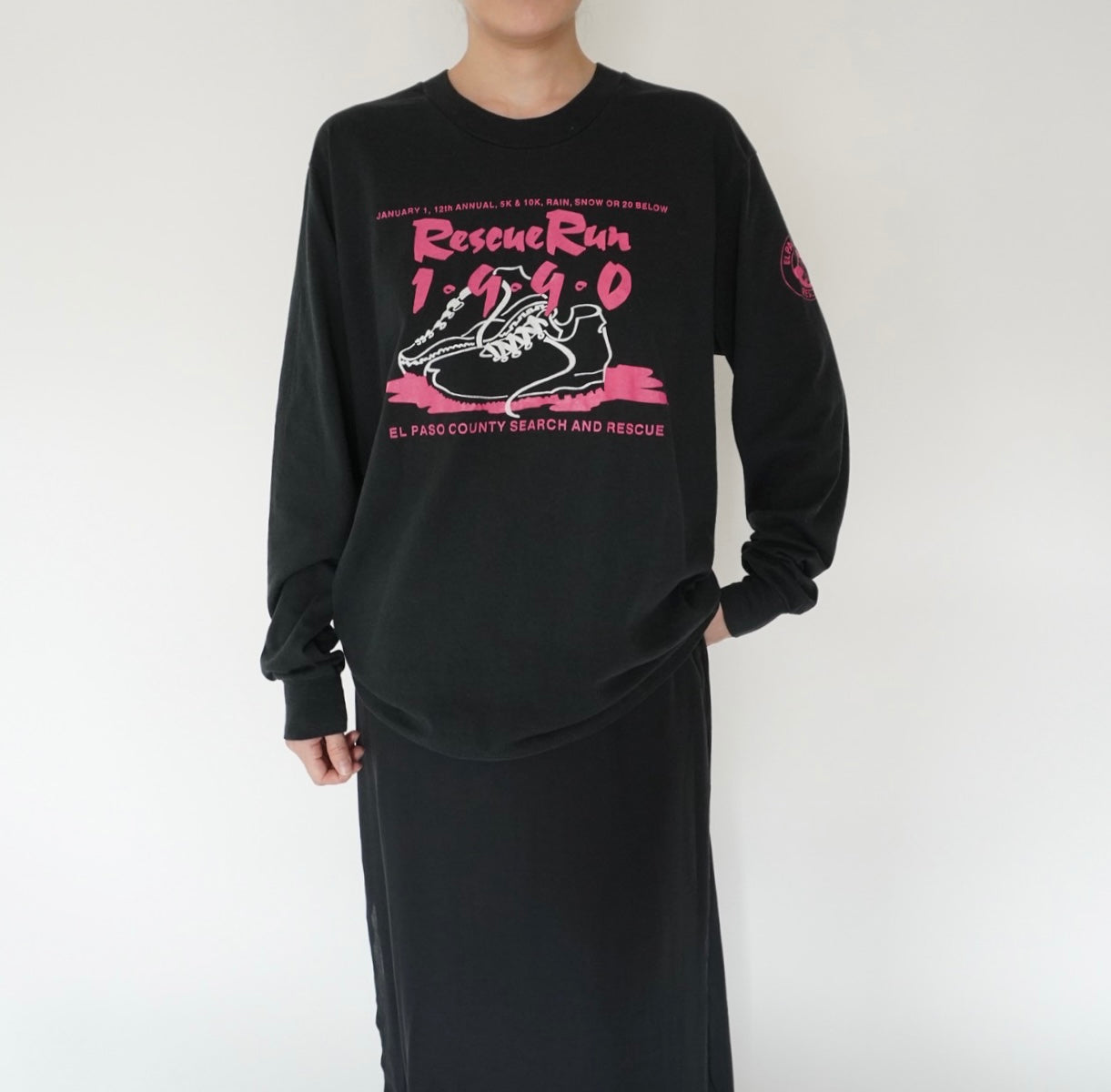90s Printed Long Sleeves T-shirt Made in USA