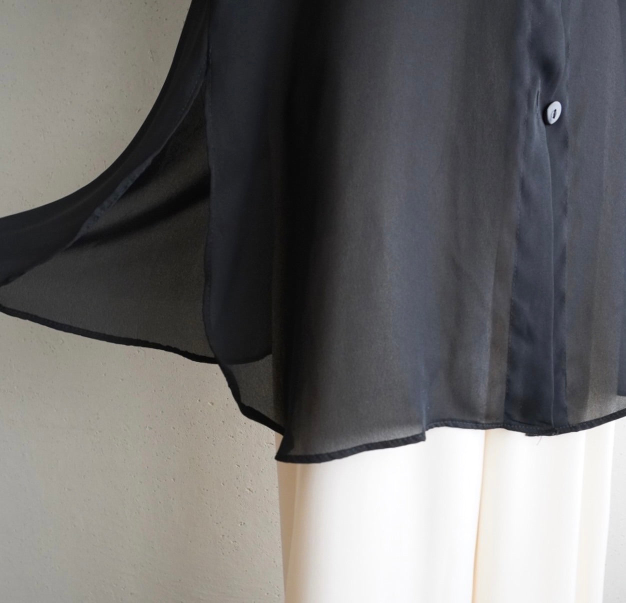 90s Black Sheer Shirt Made in Italy