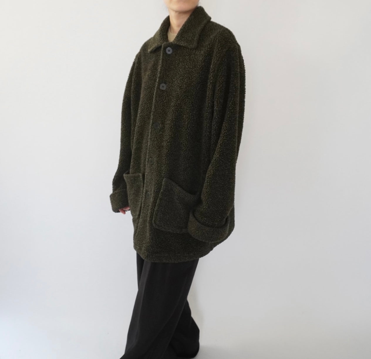 90s Fleece Shirt Jacket Made in USA