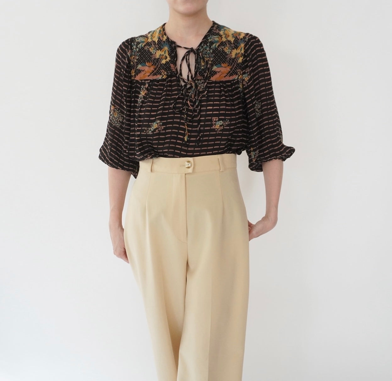 70s Printed Blouse