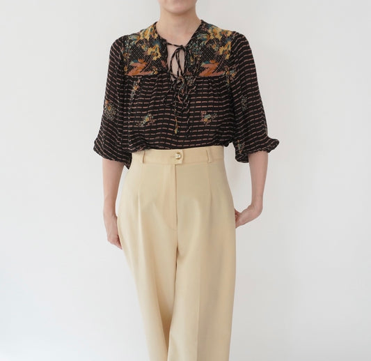 70s Printed Blouse