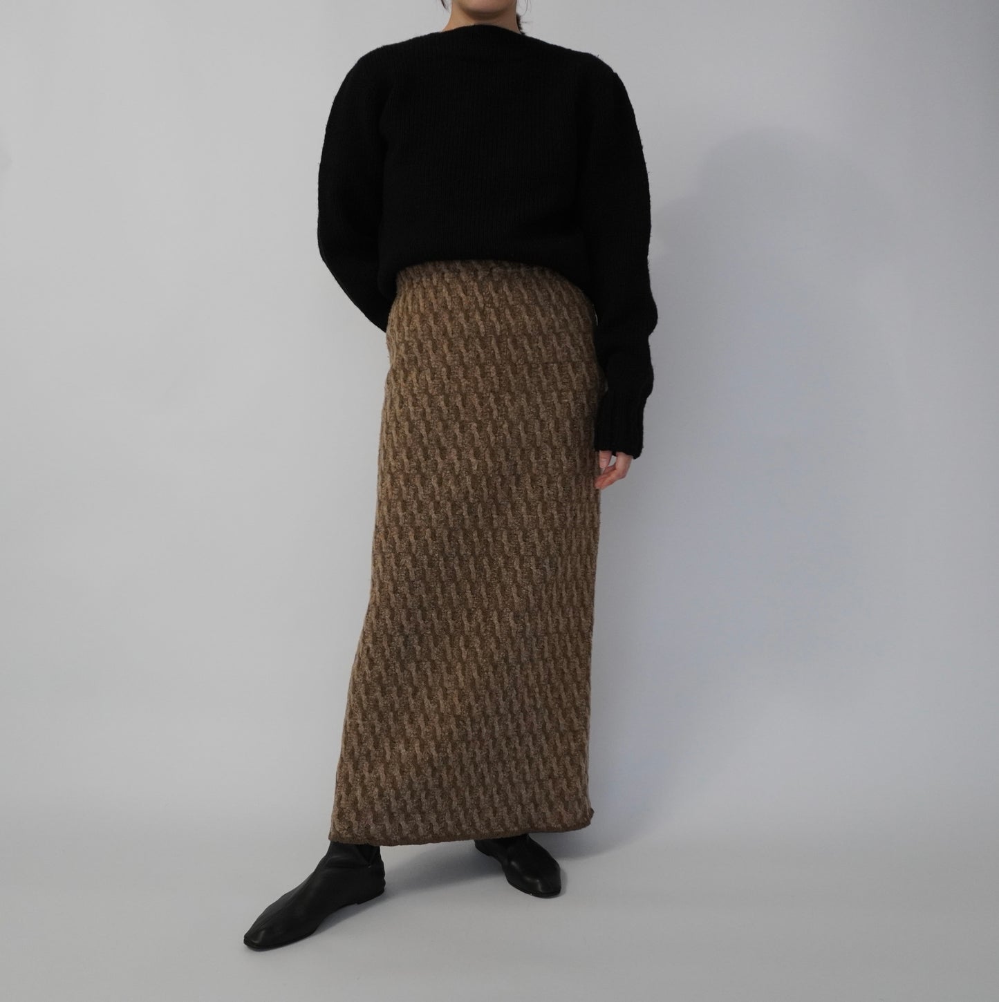 80s Pattern Knit Skirt