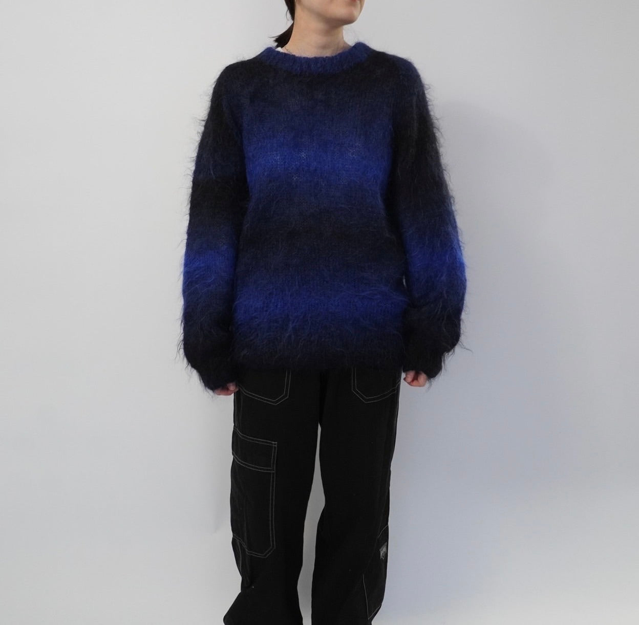 90s Black x Blue Mohair Knit