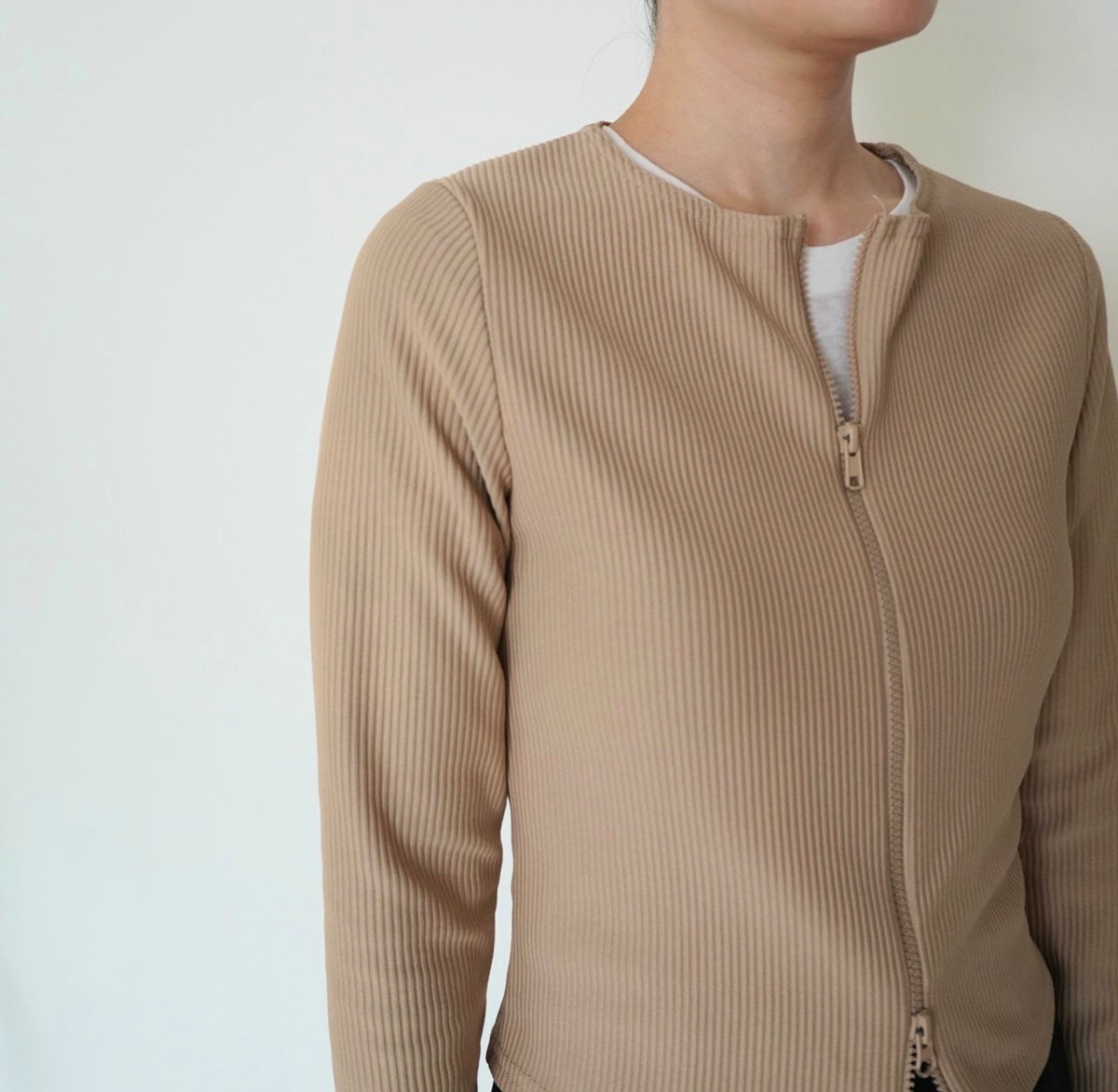 90s Zip Design Ribbed Top Made in UK