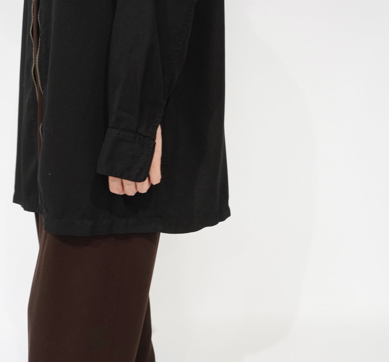 90s Rayon Zip Shirt Jacket