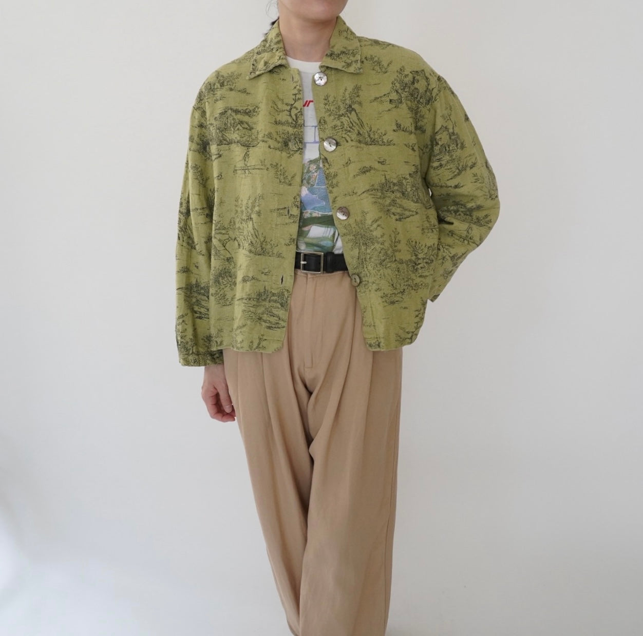 90s Pattern Shirt Jacket Made in USA