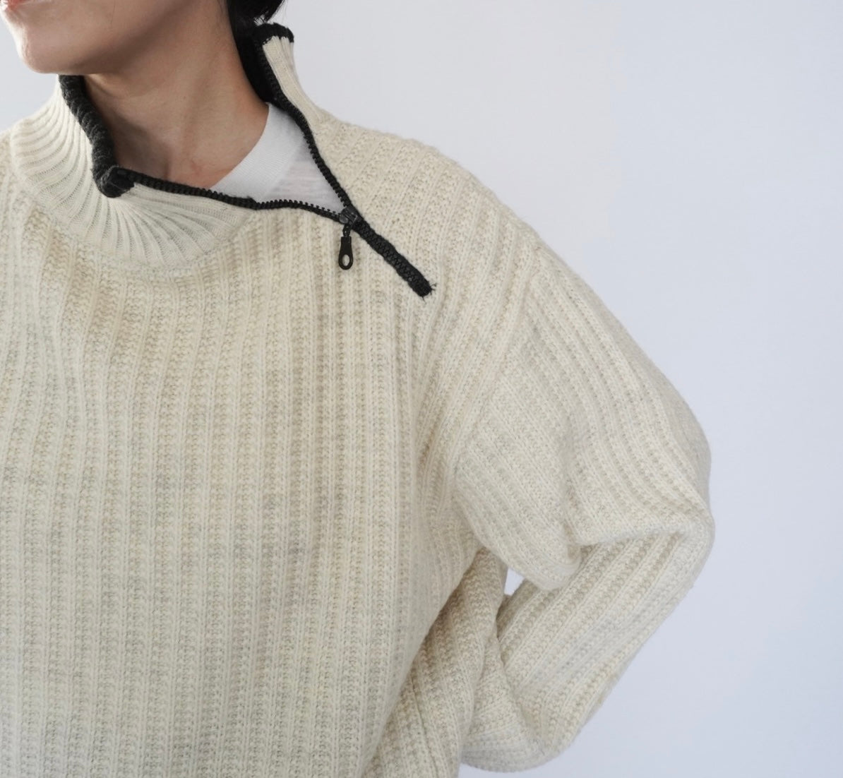 90s Zip Design Knit Made in Italy