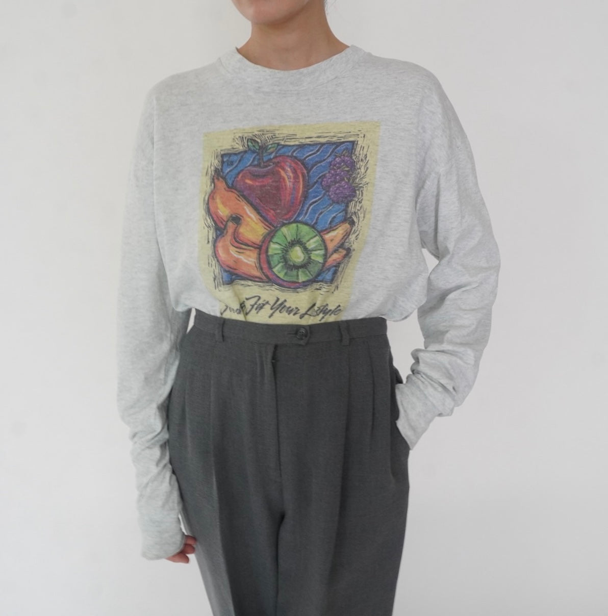 90s Printed Long Sleeves T-shirt Made in USA