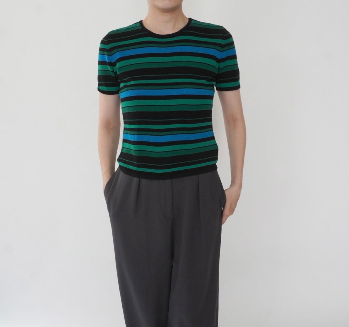90s Silk Striped Top
