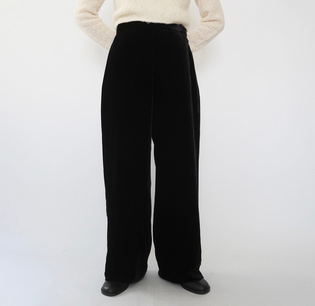 90s Velour High Waist Wide Pants