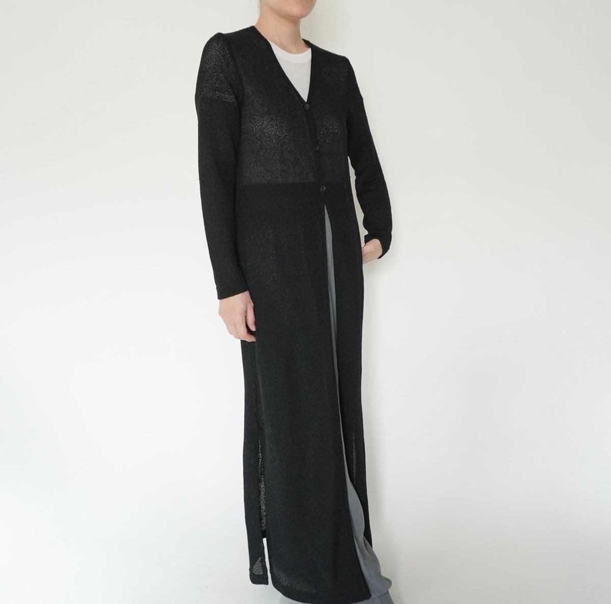 90s EURO Black Long Cardigan