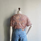 90s Lace Design Sheer Top