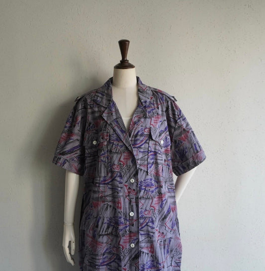 80s EURO Printed Dress