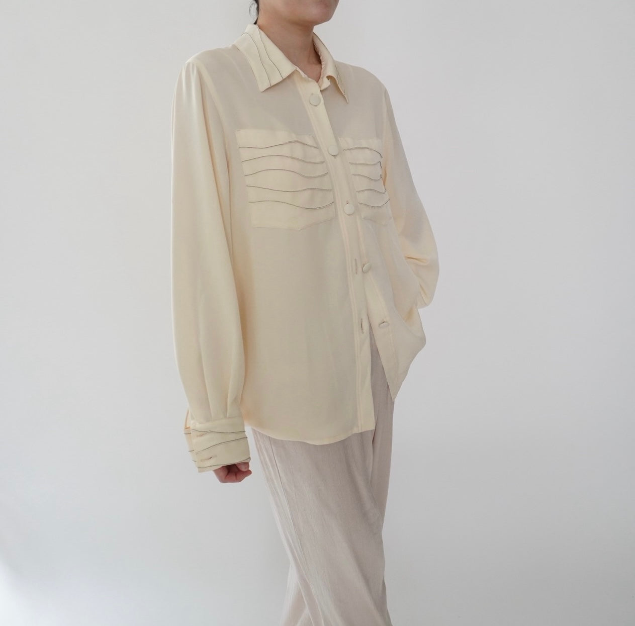 90s Design Sheer Shirt