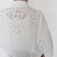 90s Linen Lace Shirt Made in Italy