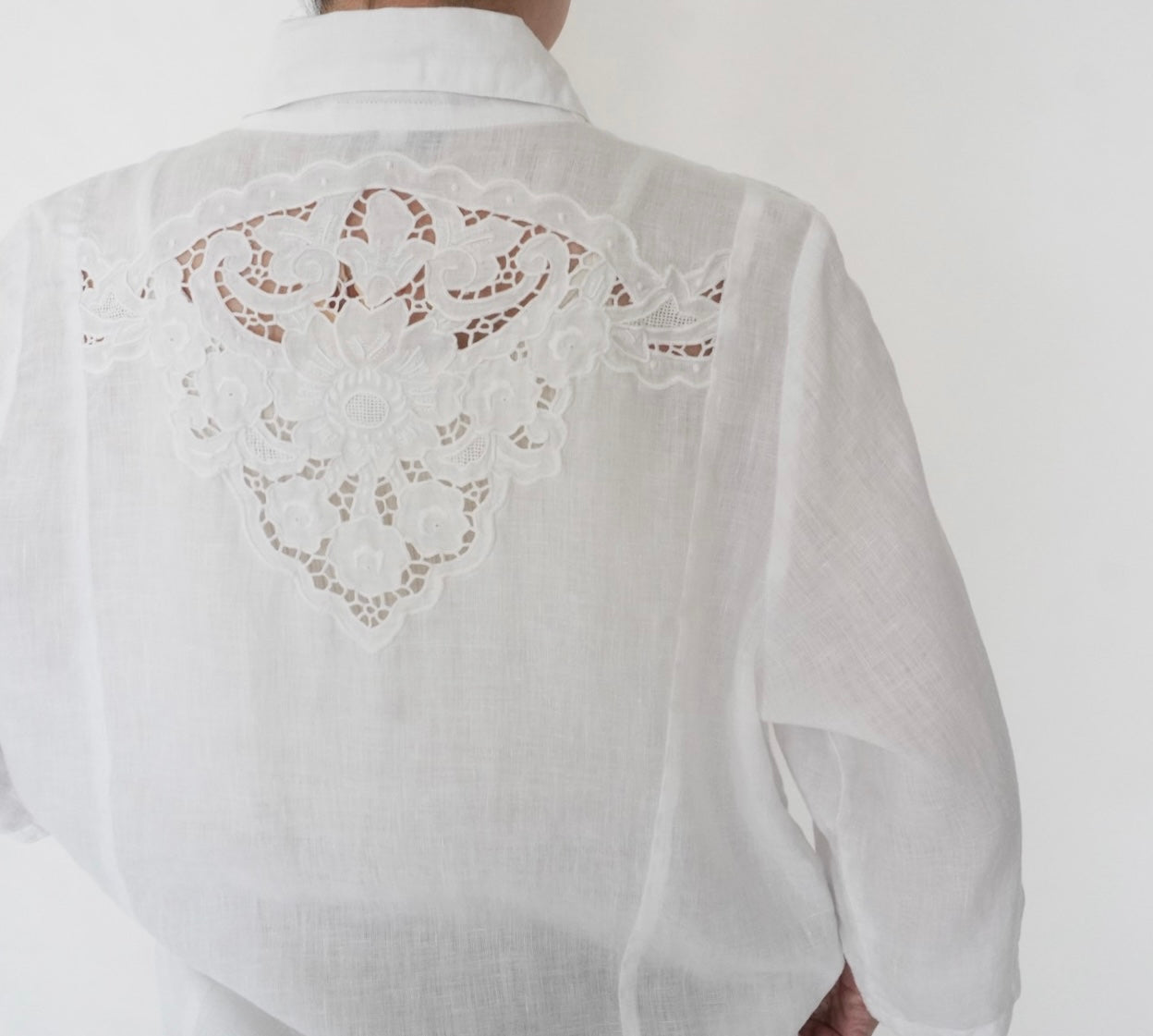 90s Linen Lace Shirt Made in Italy