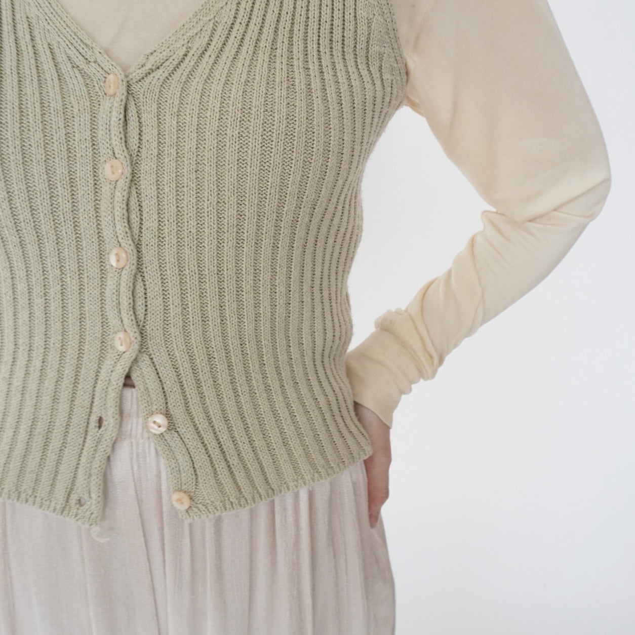 90s Ribbed Top Made in Italy