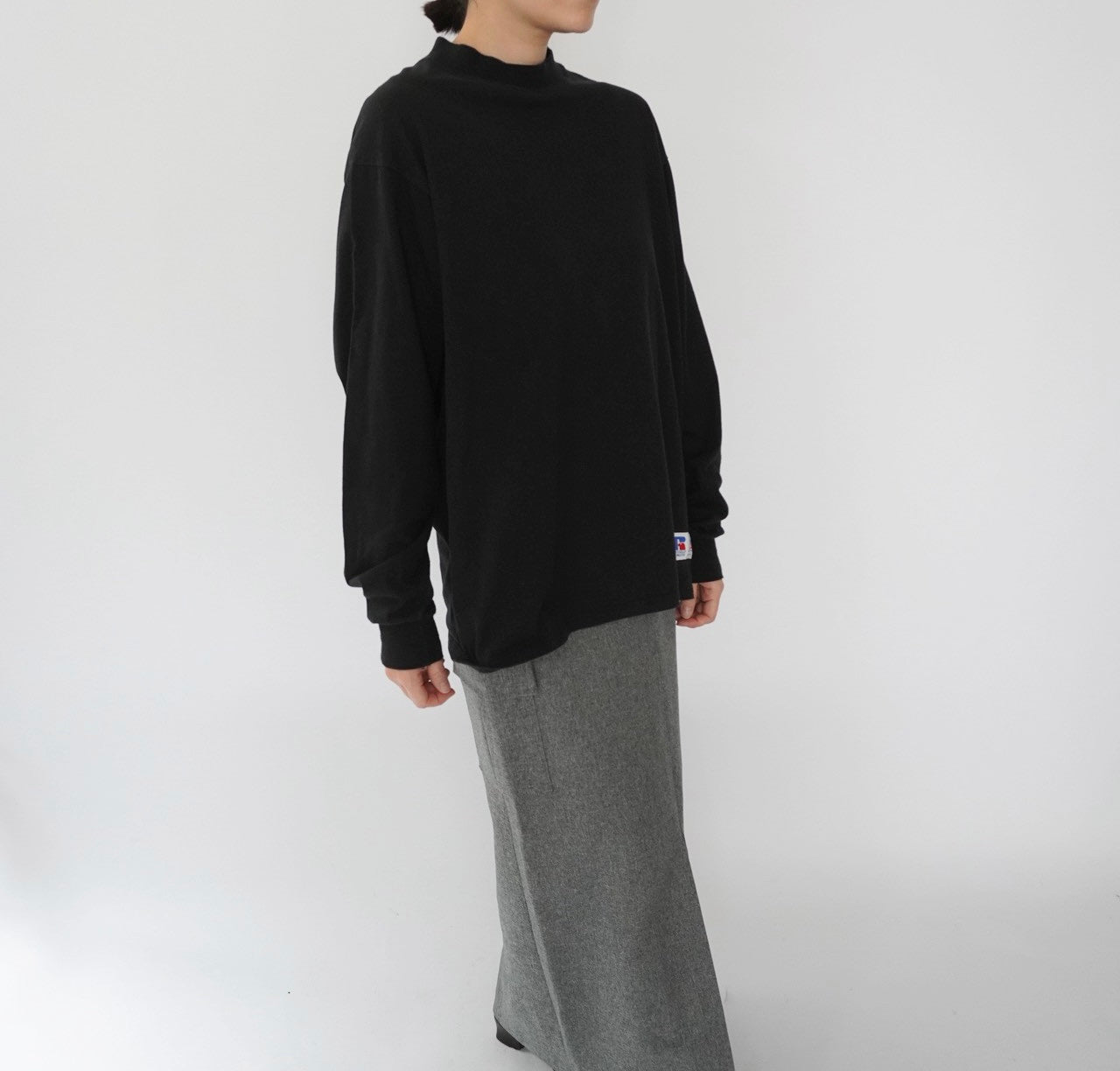 90s Mock Neck Long Sleeves T-shirt  Made in USA