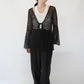 90s Black Sheer Design Top