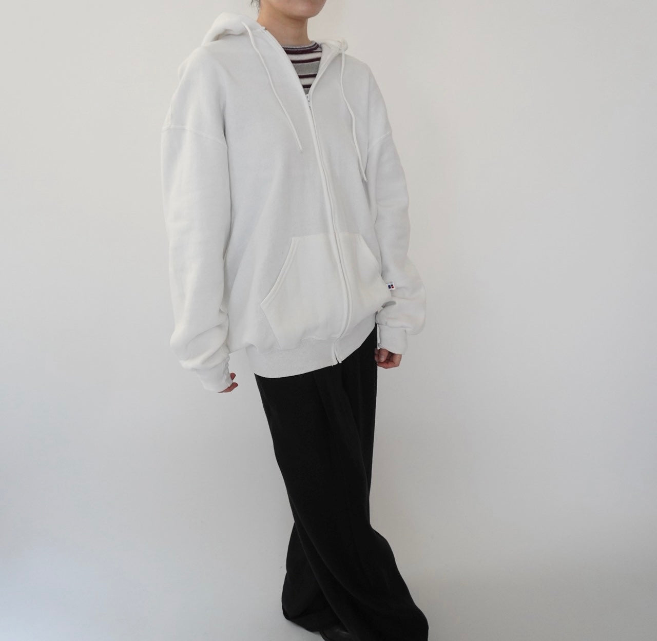 90s "Russell Athletic" Hooded Zip Sweater Made in USA