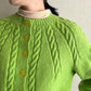 80s Light Green Knit Cardigan