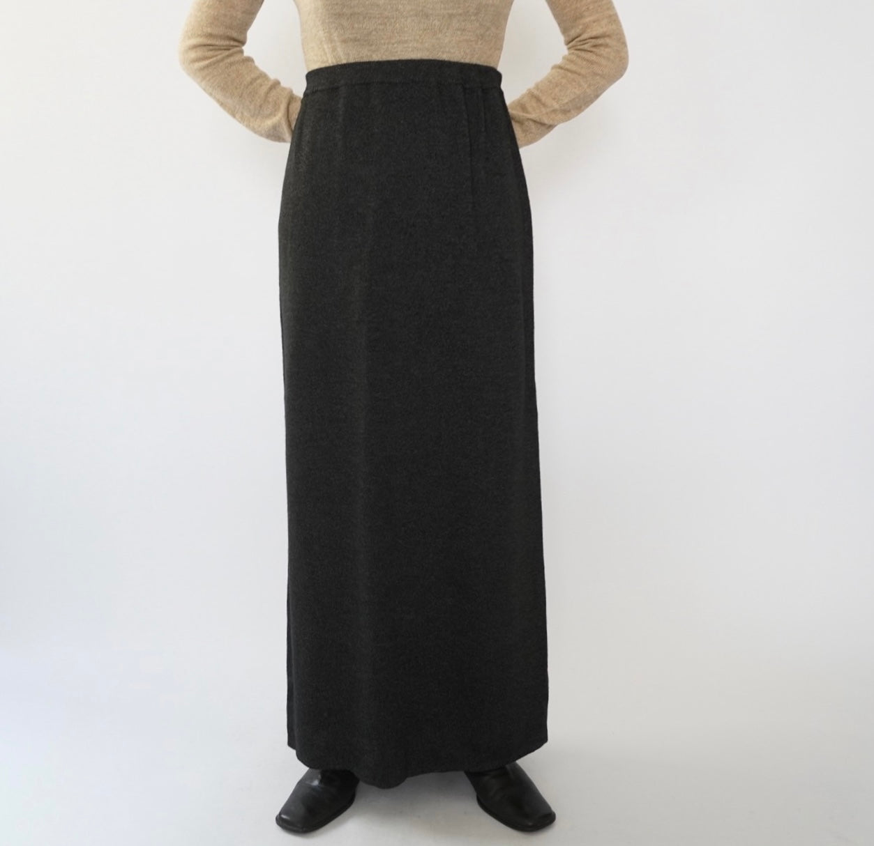 90s Gray Maxi Skirt