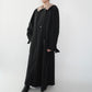 90s Black Design Maxi Coat