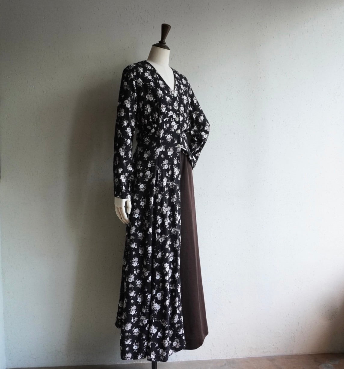 90s Floral Printed Maxi Dress Made in UK