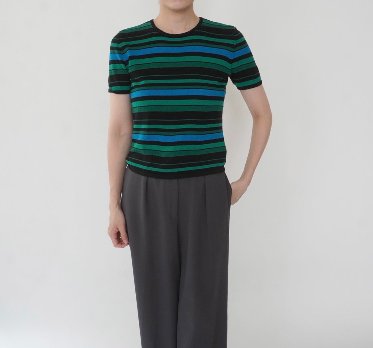 90s Silk Striped Top