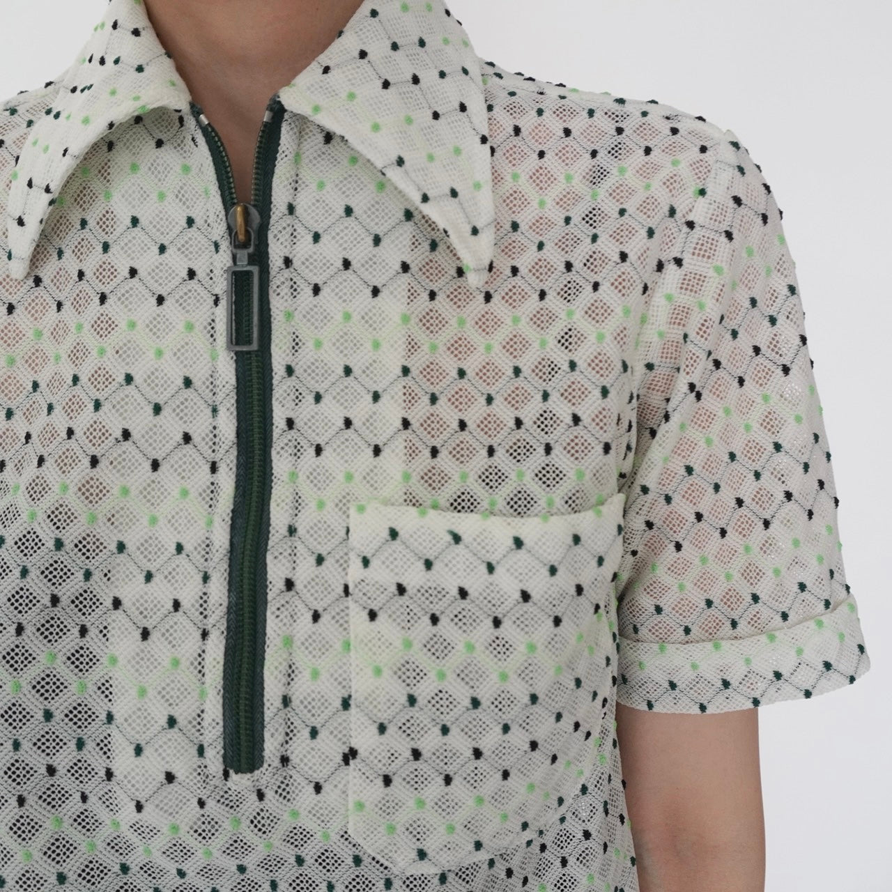 70s Pattern Zip Top