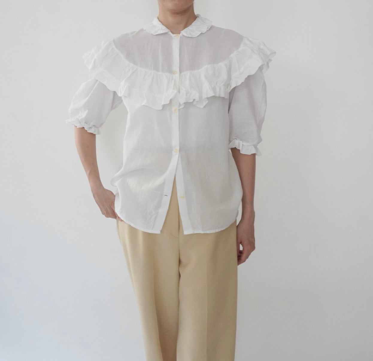 80s Ruffle Blouse