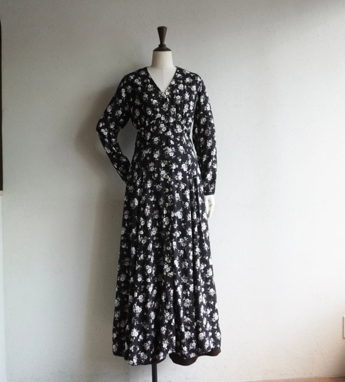 90s Floral Printed Maxi Dress Made in UK