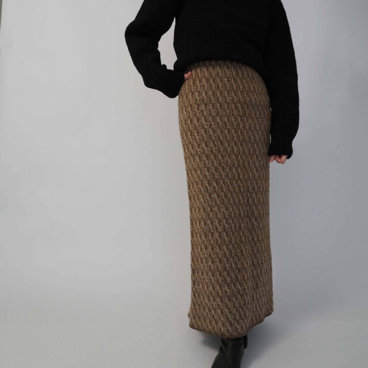 80s Pattern Knit Skirt