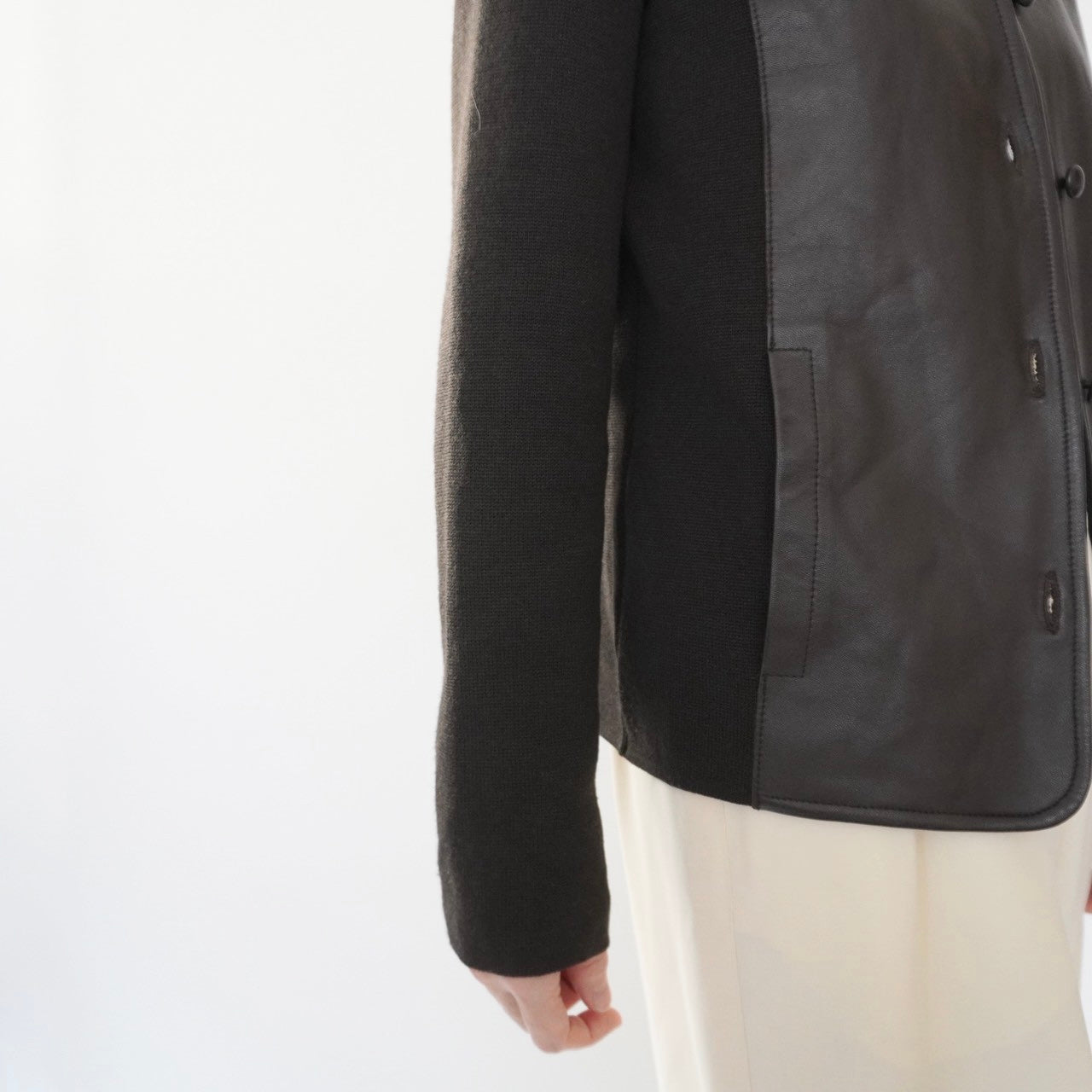 90s Faux Leather Top,Cardigan