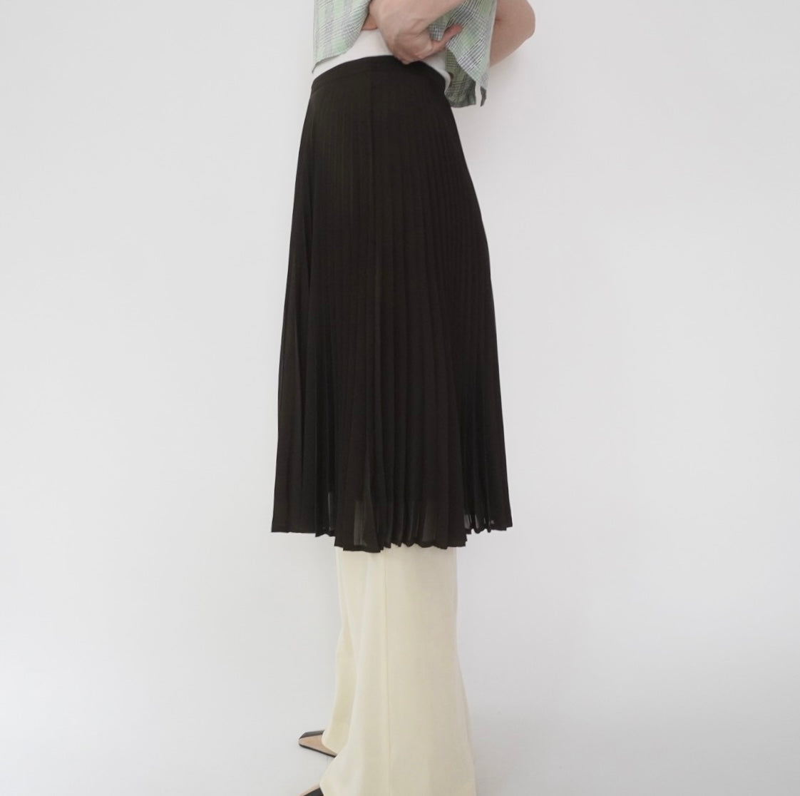 90s "BENETTON" Pleated Design Skirt Made in Italy